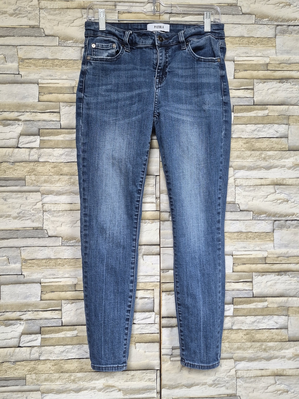 ​Pistola Skinny Jeans Women 28 Medium Blue Wash Stretch Denim Casual Minimalist